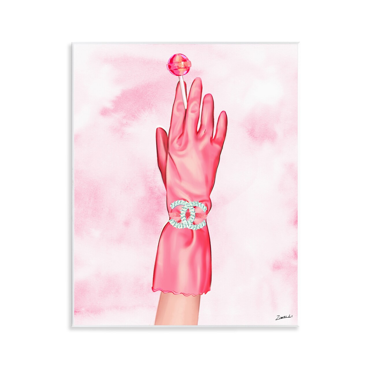 Stupell Industries Pink Glamorous Glove Wall Plaque Art Design by Ziwei Li